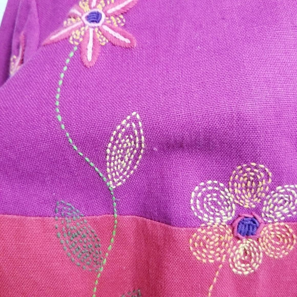 Coldwater Creek hippie boho embroidered jacket blazer top petite LARGE - Picture 3 of 9